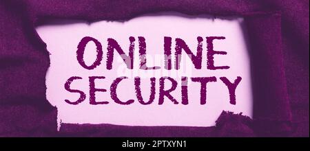 Handwriting text Online Security, Internet Concept act of ensuring the security of transactions done online Stock Photo