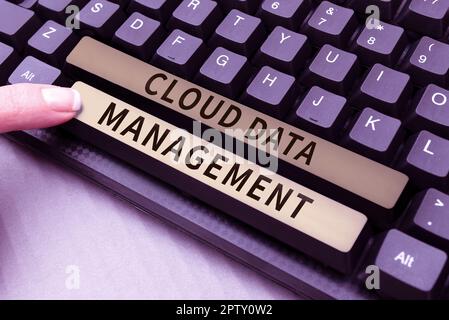 Writing displaying text Cloud Data Management, Business overview A technique to manage data across cloud platforms Stock Photo