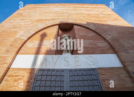 National Roman Art Museum entry, Merida, Spain. Wide angle view Stock Photo