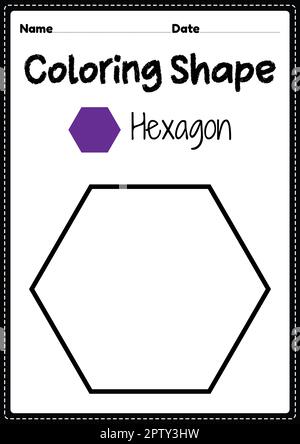 Hexagon coloring page for preschool, kindergarten & Montessori kids to ...