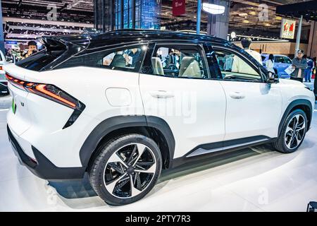 Geely Galaxy L7 electric SUV on display at the 2023 Shanghai Auto Show. Stock Photo