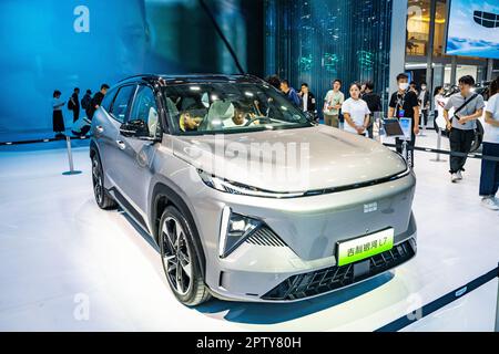 Geely Galaxy L7 electric SUV on display at the 2023 Shanghai Auto Show. Stock Photo