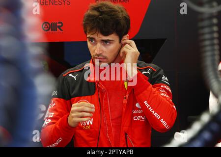 Baku, Azerbaijan. 28th Apr, 2023. Charles Leclerc (MON) Ferrari. Formula 1 World Championship, Rd 4, Azerbaijan Grand Prix, Friday 28th April 2023. Baku City Circuit, Azerbaijan. Credit: James Moy/Alamy Live News Stock Photo