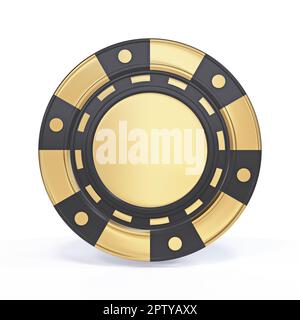 Golden gambling chip 3D rendering illustration isolated on white background Stock Photo