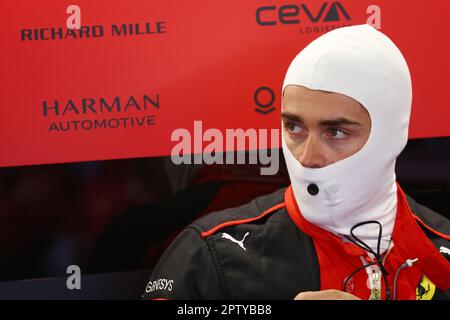 Baku, Azerbaijan. 28th Apr, 2023. Charles Leclerc (MON) Ferrari. Formula 1 World Championship, Rd 4, Azerbaijan Grand Prix, Friday 28th April 2023. Baku City Circuit, Azerbaijan. Credit: James Moy/Alamy Live News Stock Photo