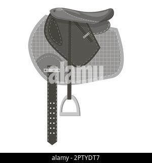General Grey Saddle Isolated on White Background. Stock Vector