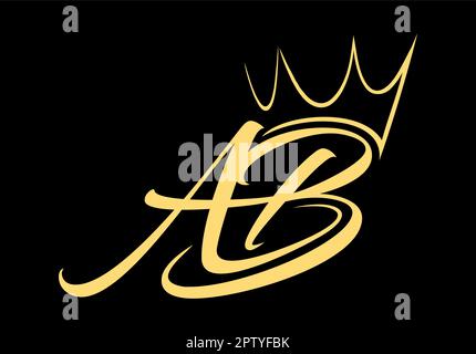 Crown Monogram Logo Initial AB Stock Vector