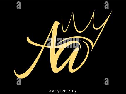 Crown Monogram Logo Initial AA Stock Vector