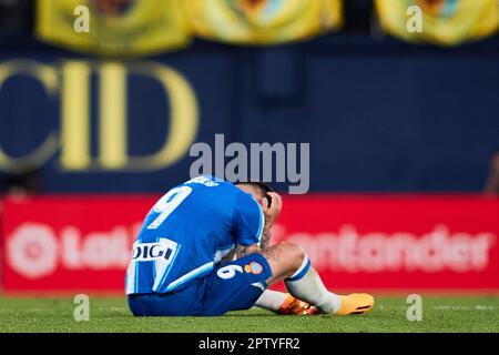 Jose Luis Mato Joselu of RCD Espanyol reacts during the LaLiga Santander match between Villarreal CF and RCD Espanyol, in Villarreal, Spain, 27 April Stock Photo