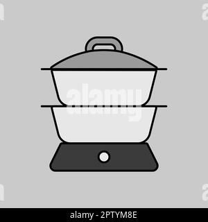 Double boiler vector icon. Kitchen appliance. Graph symbol for cooking web  site design, logo, app, UI Stock Vector Image & Art - Alamy