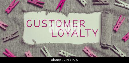 Text caption presenting Customer Loyalty, Business approach Client Satisfaction LongTerm relation Confidence Stock Photo