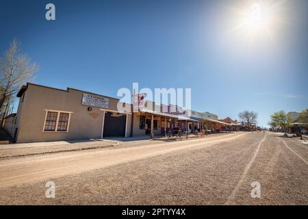 The O.K. Corral on Allen Street, site of the famous Gunfight at the O.K. Corral, in the old west town of Tombstone, Arizona. Stock Photo