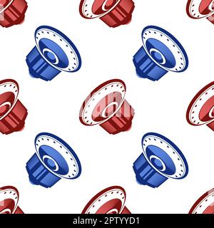 Musical Subwoofer Icon Seamless Pattern Isolated on White Background. Stock Vector