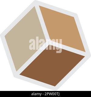 Cube icon, cuboid block shape vector element illustration Stock Vector