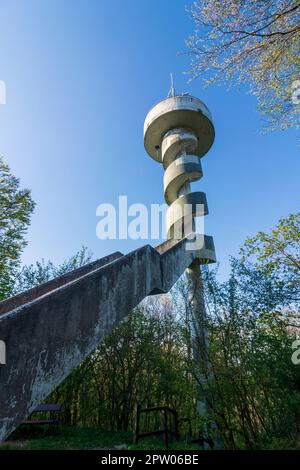 Tulbing: hill Tulbingerkogel, observation tower Leopold-Figl-Warte in Wienerwald, Vienna Woods, Niederösterreich, Lower Austria, Austria Stock Photo