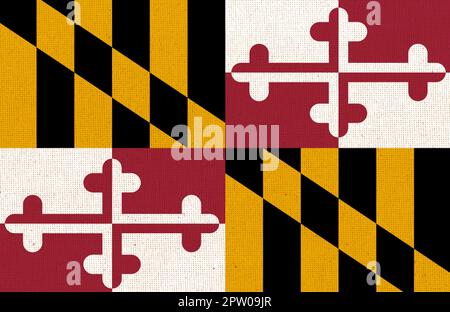 Flag of American state Massachusetts. Flags of the U.S. states Fabric Flag Massachusetts. Symbol of Massachusetts. American state. Fabric Texture, Sta Stock Photo