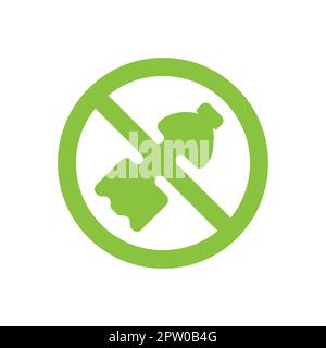 No plastic prohibition sign Stock Vector