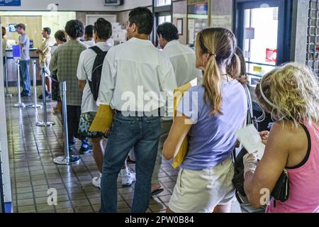 Miami Beach Florida,US Post Office,long line queue people customers waiting, Stock Photo