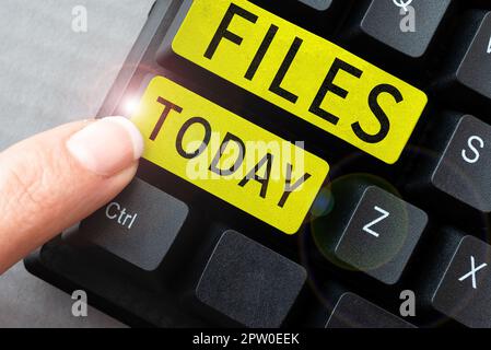 Inspiration showing sign Files, Word Written on Folder box for holding loose papers together in orderr easy reference Stock Photo