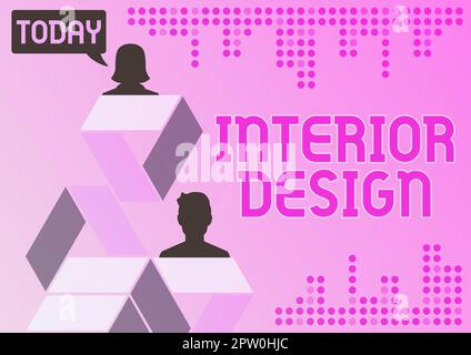 Text sign showing Interior Design, Business showcase the art of designing the interior decoration of a building Stock Photo