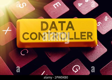 Writing displaying text Data Controller, Word Written on person who determines the purposes of the data to process Stock Photo