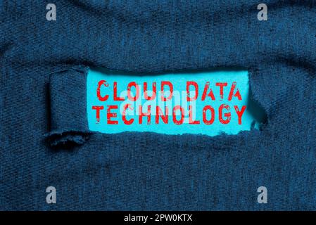 Conceptual caption Cloud Data Technology, Business overview Save and access data and programs over the Internet Stock Photo