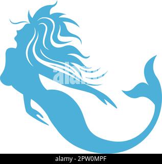 Mermaid logo icon design illustration Stock Vector