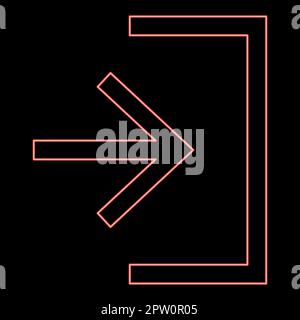 Neon entry input enter door red color vector illustration image flat style Stock Vector