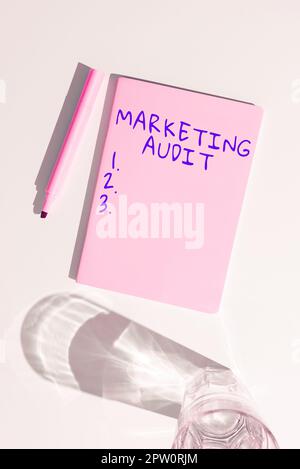 Text showing inspiration Marketing Audit, Conceptual photo examination and analysis of the marketing activities Stock Photo