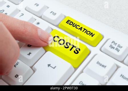 Writing displaying text Education Costs. Conceptual photo amounts paid ...