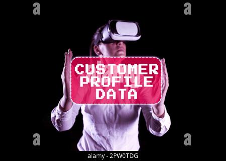 Text caption presenting Customer Profile Data, Word Written on report about the type of person a company is trading Stock Photo
