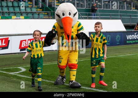 Den Haag, Netherlands. 28th Apr, 2023. DEN HAAG, NETHERLANDS - APRIL 28: Mascotte of ADO Den Haag during the Dutch Keukenkampioendivisie match between ADO Den Haag and Helmond Sport at Bingoal Stadion on April 28, 2023 in Den Haag, Netherlands (Photo by Hans van der Valk/Orange Pictures) Credit: Orange Pics BV/Alamy Live News Stock Photo