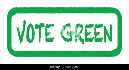 Vote Green Rubber Ink Stamp Stock Vector
