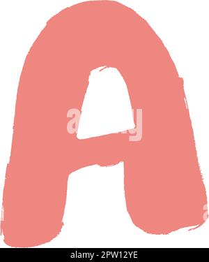 Alphabet A letter Hand Drawn illustration element for kids kindergarten and preschool education Stock Vector