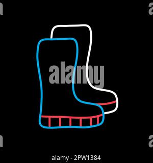 Rubber boots isolated vector icon Stock Vector