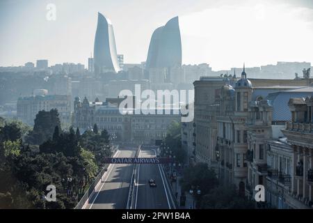 Baku, Azerbaijan. 28th Apr, 2023. General view, F1 Grand Prix of Azerbaijan at Baku City Circuit on April 28, 2023 in Baku, Azerbaijan. (Photo by HIGH TWO) Credit: dpa/Alamy Live News Stock Photo