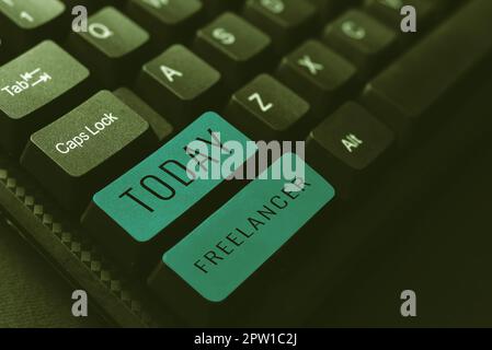 Handwriting text Freelancer, Word Written on a person who acts independently without being affiliated with an organization Stock Photo