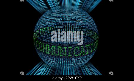 Communication and binary data sphere concept Stock Photo