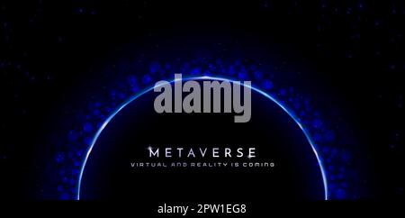 vector illustration of ellipse lightning navy blue launching events background with space text for ecommerce signs retail shopping, advertisement business agency, ads campaign marketing, landing pages Stock Vector