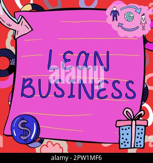 Writing displaying text Lean Business, Concept meaning improvement of waste minimization without sacrificing productivity Stock Photo