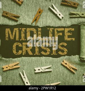 Conceptual caption Midlife Crisis, Concept meaning Software development technique Decomposing an application Stock Photo