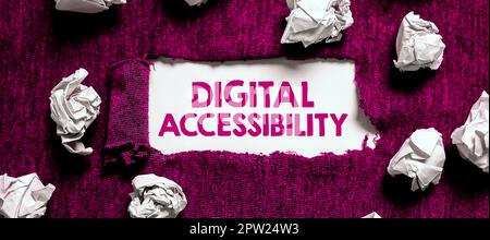 Text caption presenting Digital Accessibility, Conceptual photo electronic technology that generates stores and processes data Stock Photo