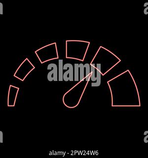 Neon speedometer red color vector illustration image flat style Stock Vector