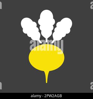 Turnip isolated vector glyph icon. Vegetable sign Stock Vector