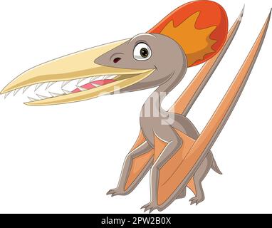 Cartoon pterodactyl on white background Stock Vector