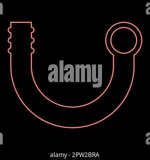 Neon branch pipe red color vector illustration image flat style Stock Vector