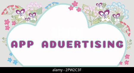 Sign displaying App Advertising, Business concept developers get paid to serve advertisements in mobile app Stock Photo