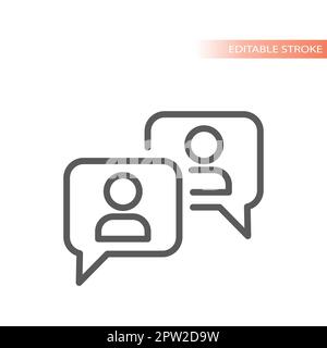 People, user talking in chat bubble line vector icon Stock Vector