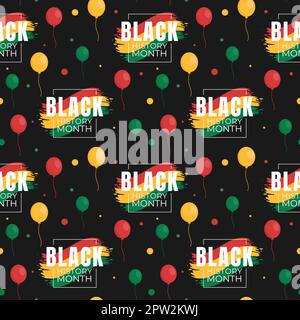 Black History Month Seamless Pattern of African American Holiday in Template Hand Drawn Cartoon Flat Design Illustration Stock Vector