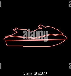 Neon waverunner red color vector illustration image flat style Stock Vector